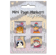 Emma Ball 4 Mini Page Markers Magnetic Book Mark - Cats in Hats (PM13)