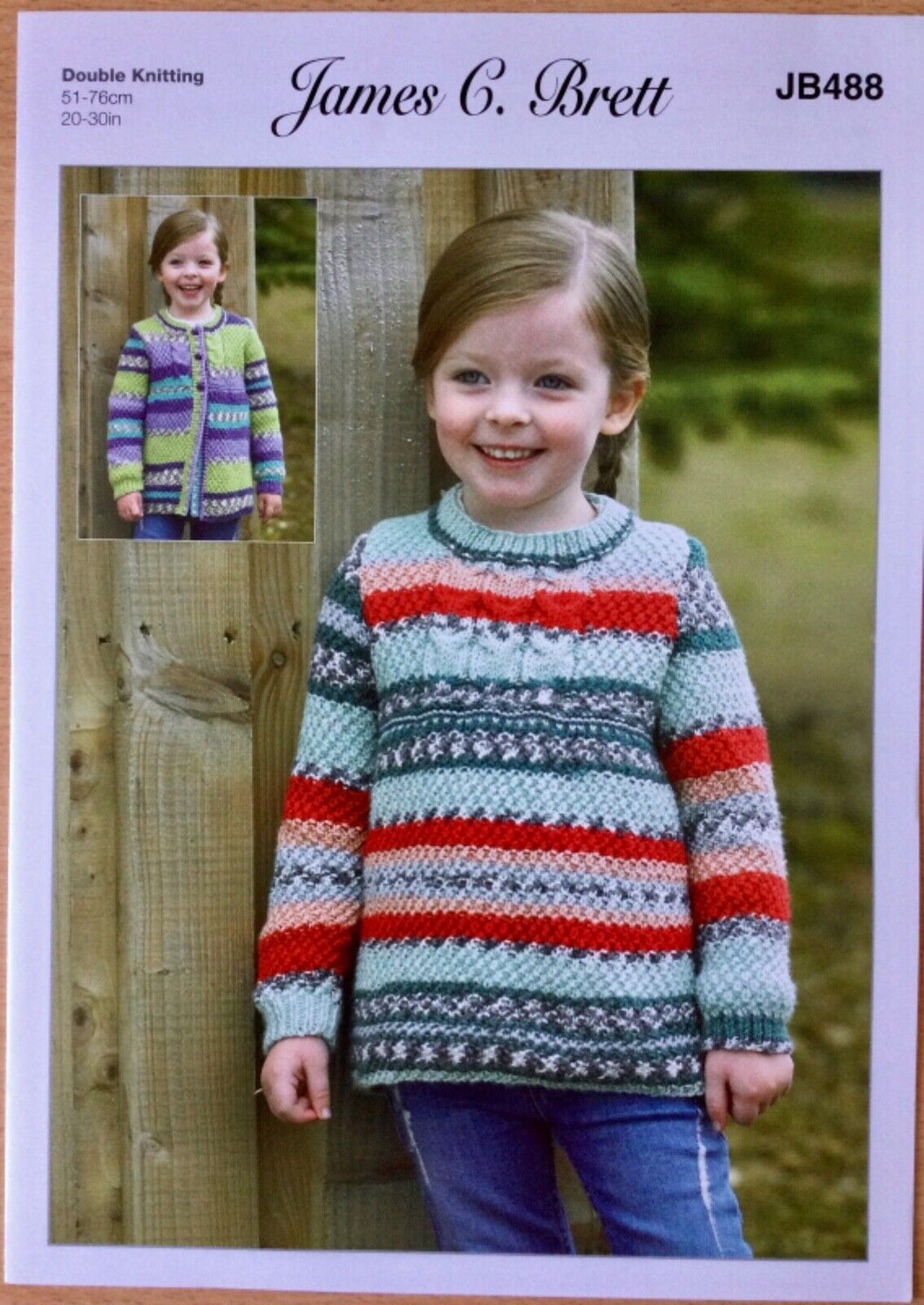 James C Brett DK pattern JB488 - Childs Cardigan & Sweater in Fairground DK