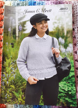 Load image into Gallery viewer, James C Brett Aran knitting pattern JB912 Sweater 32-50ins
