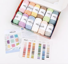 Load image into Gallery viewer, HELLO Colour Pack 12x25G balls of HELLO Cotton yarn gifts for knitters crocheter
