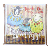 Emma Ball Sheep in Sweaters Thank You Mini Card Pack of 10