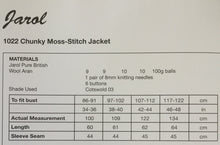 Load image into Gallery viewer, Jarol Aran knitting pattern 1022 - Ladies Jacket 34-48 ins
