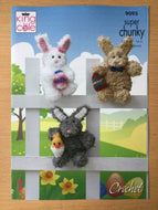 King Cole Super Chunky Crochet  pattern 9095 - Easter Bunnies Bunny Rabbit Toy