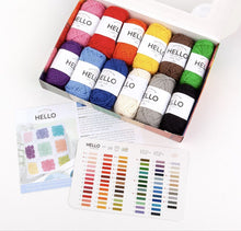 Load image into Gallery viewer, HELLO Colour Pack 12x25G balls of HELLO Cotton yarn gifts for knitters crocheter
