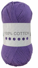 Load image into Gallery viewer, Cygnet 100% Pure Cotton DK Wool Yarn in 20 colours 100g
