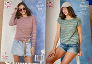 King Cole DK Knitting pattern 6351 Ladies Sweater & Top 32-50 ins