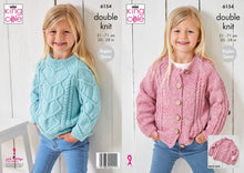 Load image into Gallery viewer, King Cole DK Knitting pattern 6154 Child’s Sweater &amp; Cardigan 20-28ins
