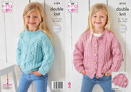 King Cole DK Knitting pattern 6154 Child’s Sweater & Cardigan 20-28ins