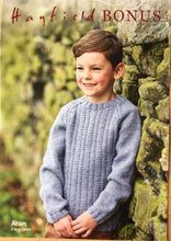 Load image into Gallery viewer, Hayfield Bonus Aran Knitting Pattern - 2507 Childrens Sweater - 22-32 ins.
