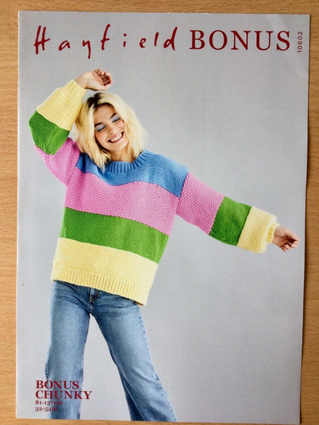 Hayfield Chunky Knitting Pattern 10602 Sweater in Hayfield Bonus Chunky 32-54in