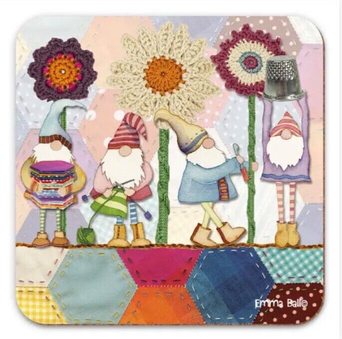 Emma Ball Drink Coaster Tea Coffee Cup Mat - Crafting Gnomes