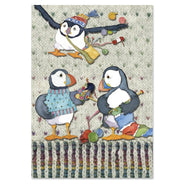 Emma Ball Knitting notebook Jotter - Woolly Puffins Project book