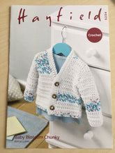 Load image into Gallery viewer, Hayfield Baby DK Crochet Pattern 5234 Boys Cardigan in Baby Blossom DK 16-22 ins
