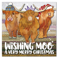Emma Ball Christmas Cards  Highland Coos - Pack of 6 (XM110)