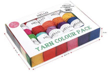 Load image into Gallery viewer, HELLO Colour Pack 12x25G balls of HELLO Cotton yarn gifts for knitters crocheter
