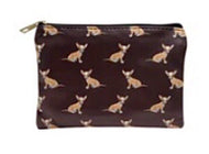 Chihauha cosmetic makeup bag coin case Black zipped lined Dog lover gift