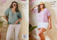 King Cole DK knitting pattern 5987 - Ladies Tops in Linendale DK - 32-50 ins