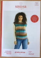 Sirdar Knitting Pattern 10291 Women's Round Neck Top in Jewelspun Aran