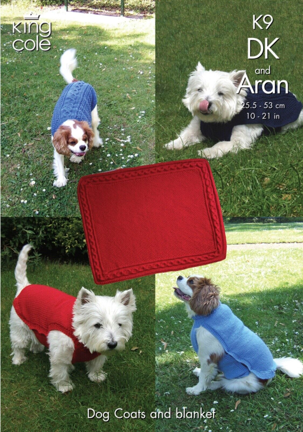 King Cole Knitting Pattern K9 - DK & Aran - Dog Coats & Blanket