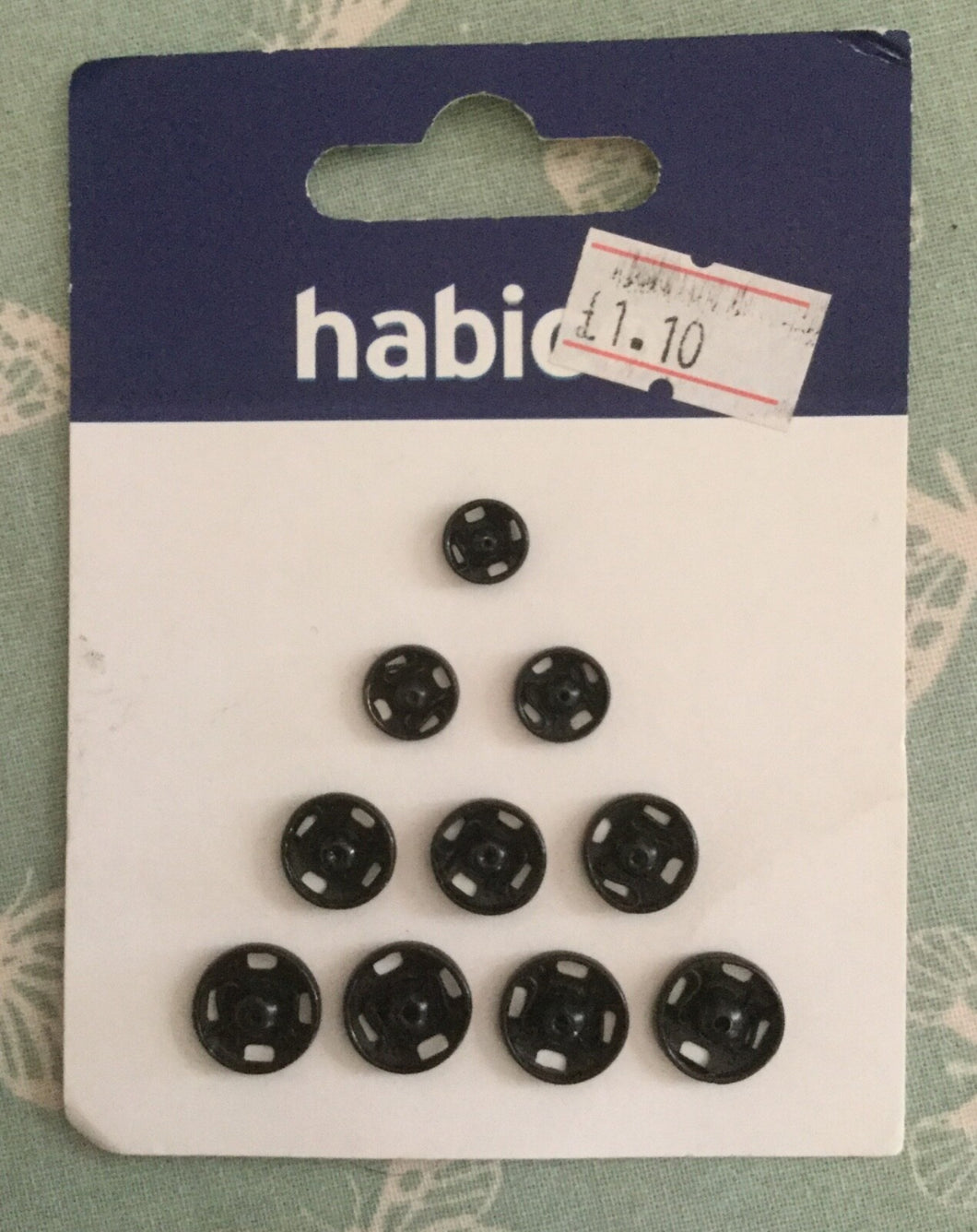 Black Poppers Snap Fasteners Press Studs 10 x assorted sizes Habico HO/59