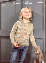 Load image into Gallery viewer, James C Brett double knitting pattern JB608 - Childs Hooded Sweater 22-30ins
