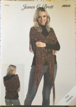 Load image into Gallery viewer, James C Brett knitting pattern JB652 -Scarves Snoods Shawl in Zodiac Ladder yarn
