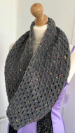 Women’s Hand Crocheted Scarf/Cowl/Neck Warmer Grey