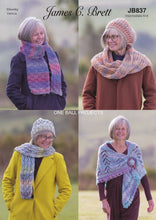 Load image into Gallery viewer, James C Brett knitting pattern JB837 - Accessories in Marble Chunky yarn
