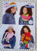 Load image into Gallery viewer, King Cole KNITTING PATTERN 6232 Ladies Snood Hat Scarf Handwarmers Toastie Yarn
