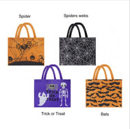 Shopper Shopping Bag Halloween Trick or Treat Bats Spiders Skeleton