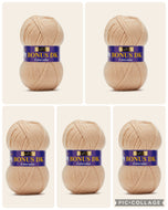 Sirdar Hayfield Bonus DK Knitting/Crochet Wool/Yarn Pack 5 x 100g Champagne