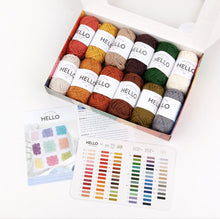 Load image into Gallery viewer, HELLO Colour Pack 12x25G balls of HELLO Cotton yarn gifts for knitters crocheter
