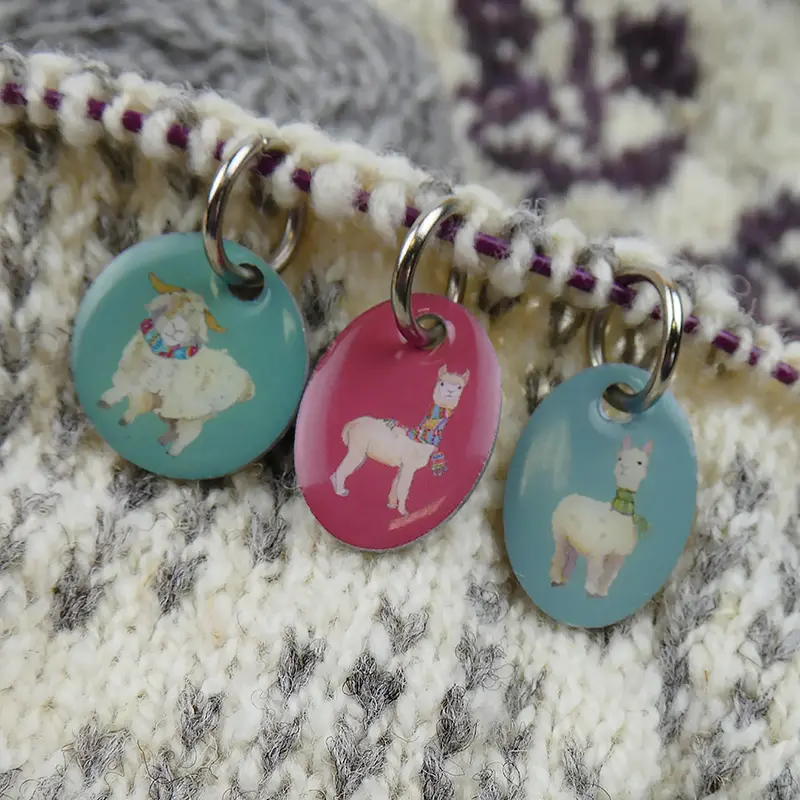 Emma Ball - Stitch Markers (Set of 6) - Alpacas & Friends (KN08)