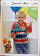 James C Brett Chunky knitting pattern JB381 Child’s Cardigan & Sweater 20-30 ins
