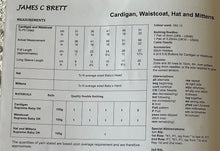 Load image into Gallery viewer, James C Brett DK Knitting Pattern JB082 - Cardigan Waistcoat Hat Mitts 12-20 ins

