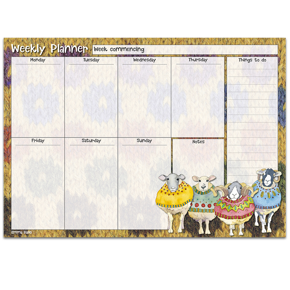 A4 Weekly Planner Desk Top Organiser by Emma Ball