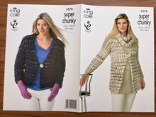 Load image into Gallery viewer, King Cole Super Chunky Knitting pattern 3578 Jackets &amp; Snood 32-42 ins #1
