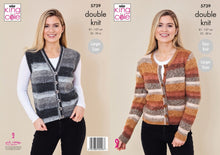 Load image into Gallery viewer, King Cole DK Knitting pattern 5739 Cardigan  &amp; Waistcoat 32-50 ins
