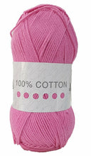 Load image into Gallery viewer, Cygnet 100% Pure Cotton DK Wool Yarn in 20 colours 100g
