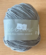 Sublime Extra Fine Merino Wool DK ~ 50g - Shade 0483 Dye 59382 - Grey - #574