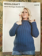  Woolcraft DK knitting pattern JL010 - Ladies Sweater 36-48 ins