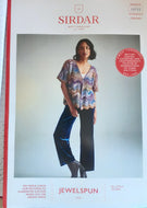 Sirdar Aran Crochet Pattern 10725 Womens Jewelspun Aran Cardigan - 32-54 ins