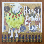 Emma Ball Birthday Card - Woolly Sheep Happy Birthday to Ewe