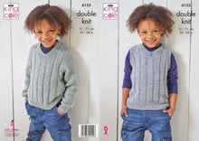 Load image into Gallery viewer, King Cole DK Knitting pattern 6155 Childs Sweater &amp; Slipover 20-28ins
