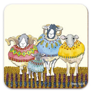 Emma Ball Drink Coaster Tea Coffee Cup Mat - Four Woolly Sheep