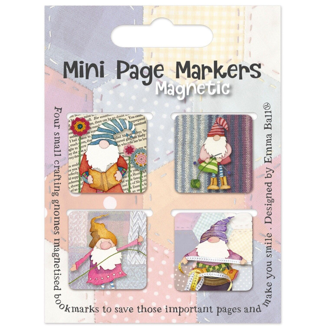 Emma Ball 4 Mini Page Markers Magnetic Book Mark - Crafting Gnomes