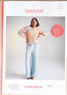 Sirdar Aran Knitting Pattern - 10716 Womens Jewelspun Aran Cardigan - 32-54 ins