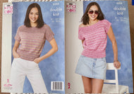 King Cole DK Knitting pattern 6354 Ladies Tops 32-50 ins