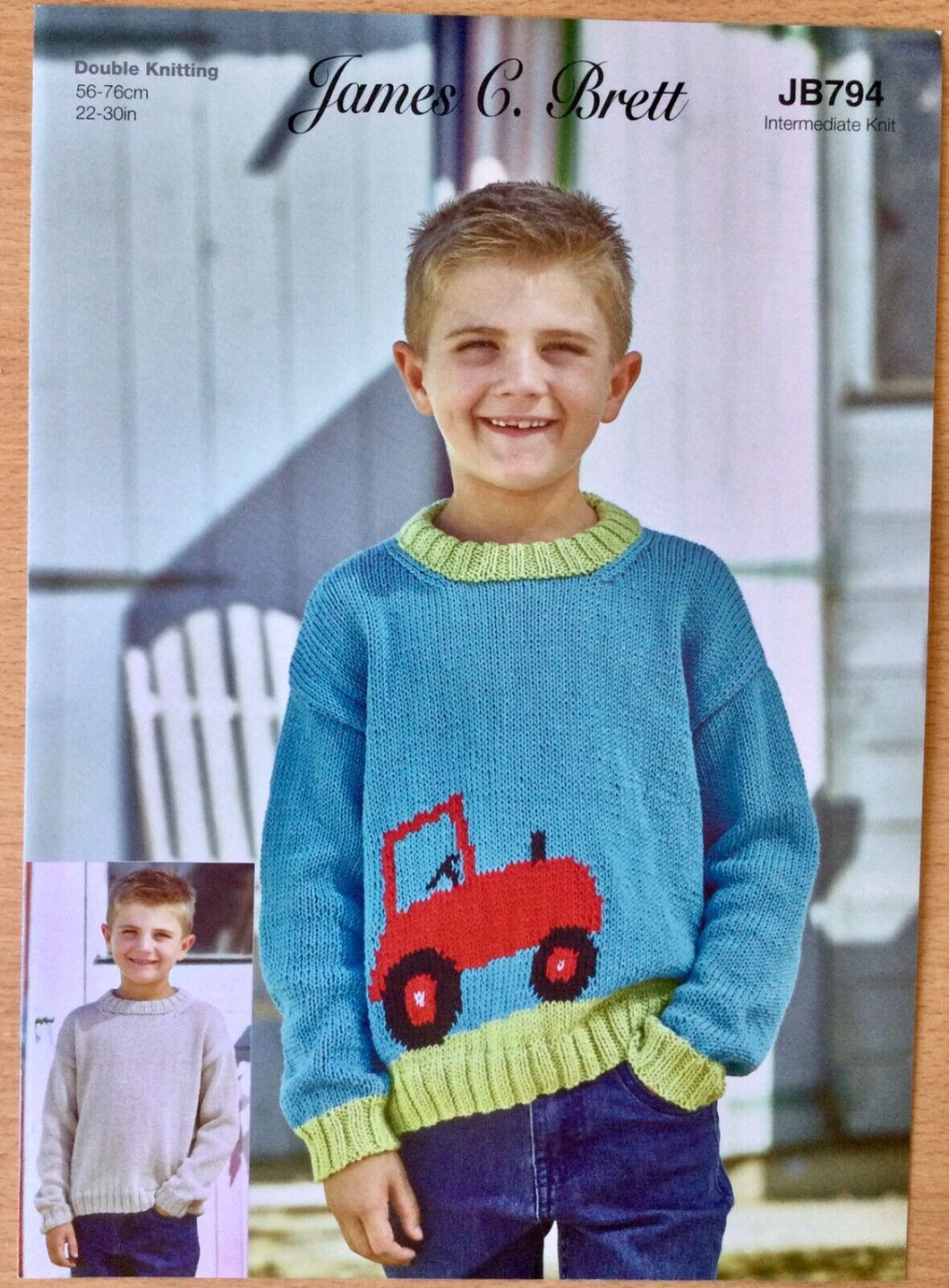 James C Brett DK pattern JB794 Childs Sweater in It’s Pure Cotton DK 22-30 ins