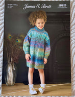 James C Brett DK double knitting pattern JB925  Girls & Dress Sweater 22-32 ins